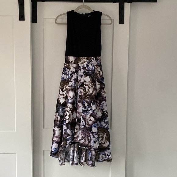 SLNY floral high-low skirt black bodice - Picture 2 of 5